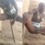 Arewa Girl using turning stick to satisfy herself