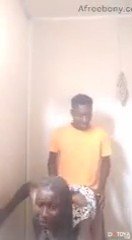 Cum in black Nigeria pussy after hard sex in small place